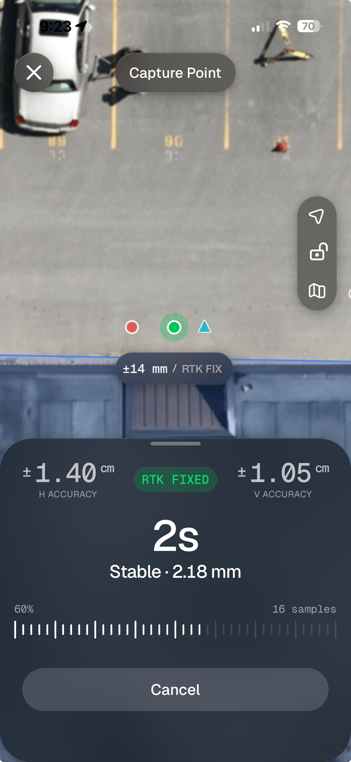 Mapdesk capturing a point
